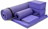 BalanceFrom GoYoga 7 pezzi Set – Include tappetino da yoga con cinghia di trasporto, 2 blocchi per yoga, tappetino da yoga, asciugamano per yoga, cinghia per yoga e supporto per yoga (1/2”).