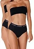Lovable Alto da Ciclo Mestruale Flusso Abbondante Period Panties Bi-pack, Slip Donna, Nero, M