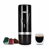 CERA+ Macchina per caffè espresso portatile elettrica Estrae più di 100 Tazze, Casa e Viaggi, Compatibile con Caffè Macinat e Capsule NS(Versione Senza Riscaldamento