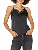 The Drop Natalie Top con scollo a V, con bordo in pizzo da Donna, Nero, XL