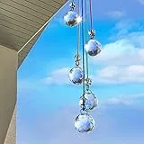 LEMESO Acchiappa-Sole in Cristallo Giardino Finestra all’ Aperto Outdoor Suncatcher Pendente Ciondolo con Prismi Arcobaleno Maker Ornamento Decorazione di Lampadario per Casa Ufficio Appendere