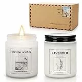 TOFU Candele Profumate Grande Set Regalo 2 Pezzi, Cera di Soia Naturale per Donna, Alleviare Lo Stress e Aromaterapia Regalo, per Anniversario Natale San Valentino Festa della Mamma Decorazione