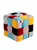 Wink design, L'Aia,Pouff, Tessuto Tecnica Patchwork, Multicolore, 35 x 35 x 35 cm