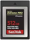 SanDisk Scheda Extreme PRO CFexpress Tipo B, 512 GB, fino a 1.700 MB/sec, per filmati RAW 4K