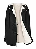 Vancavoo Cappotto Donna Invernale Felpa con Cappuccio Caldo Giacca Casual Slim Autunno Giubbotto Eleganti Felpa Cardigan con Tasche,Nero,L