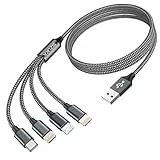 Multi Cavo di Ricarica, SIZUKA Cavo USB [1.2M] 4 in 1 Multiplo Cavetto Micro USB Tipo C Lightning Nylon Intrecciato Cavo di Ricarica USB per iPhone,Samsung Galaxy,Huawei,Google Pixel,Honor,Xiaomi