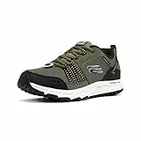 Skechers Escape Plan, Scarpe da Escursionismo Uomo, Verde (Olive Leather/Mesh/Black Trim Olbk), 43 EU