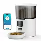 UIOOQ Distributore Automatico Cibo Gatti Cani WiFi, 4L Distributore di Crocchette per Animali Domestici con 10S Registrazione,Orari di Mangiatoia Personalizzati,Coperture di Chiusura Ruotabile