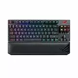 ASUS Rog Strix Scope Rx Tkl Wireless Deluxe, tastiera da gioco 80%, connettività Tri-Mode (2,4 Ghz Rf, Bluetooth, cablato), interruttori meccanici ottici Rog Rx Red