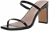 The Drop Avery-Sandali con Tacco Alto a Due Cinturini Heeled-Sandals da Donna, Nero, 38.5 EU