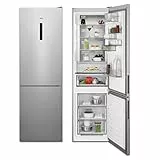 AEG RCB736D5MX Frigorifero Combi, Libera installazione, 2,01 m, CustomFlex, Sistema Cooling 360°, Tecnologia Twintech, Sistema MultiFlow, Display LED, Cassetto ExtraChill, Luci LED, Inox