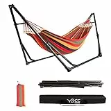 CCLIFE Amaca con Supporto Amache da Giardino e Campeggio per Esterno Interno Portatile in Cotone con Borsa