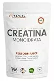 Creatina monoidrata 500g - micronizzata ad alto dosaggio - pura in polvere senza additivi, 100% vegana - testata in laboratorio, con certificato - per 146 giorni