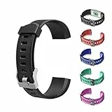 AGZHU Cinturini di ricambio, cinturini regolabili, cinturino colorato accessorio di ricambio fitness tracker per ID115Plus HR Smart Watch, Nero , Taglia unica