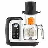 KOSTTE Cuocipappa, Omogeneizzatore per Neonati/Anziani, Vapore, Mixer, Riscalda, Scongela - Robot Cucina Multifunzione, Cuoci Pappa, Baby Food Maker, Nero (2800)