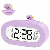 DTKID Sveglia digitale per bambini, nuova sveglia digitale per ragazze e ragazzi, sveglia a batteria con display LCD, pulsante dinosauro, snooze, data e temperatura, per camera da letto