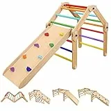 Dripex Arrampicata per Bambini, Triangolo di Arrampicata X-Large con Rampa Reversibile e Più di 20 Modalità di gioco, Giocattoli da Arrampicata Montessori per Bambini al Coperto (Arcobaleno)