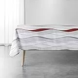 Douceur d'intérieur Ondulys Tovaglia rettangolare, bianco/rosso, 150 x 240 cm