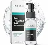 Siero Acido Ialuronico Viso, Siero Viso Acido Ialuronico Puro 100% Professionale, Siero Idratante per Rughe, Pelle Secca e Macchie Scure, Siero Viso Anti Invecchiamento da YEOUTH 30 ml