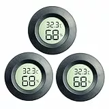 DIFCUL 3pcs | Mini LCD Digitale Termometro Igrometro, Temperatura Umidità Misuratore per chitarra Rettili Serra per auto (3 pezzi Nero)