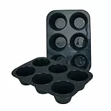 SUPER KITCHEN Stampo Antiaderente Grande in Silicone con 6 Stampi Muffin, Set di 2 Teglia da Muffin con Rivestimento Antiaderente per Muffins, Cupcake 27,8 x 19 x 5 cm (Grigio)