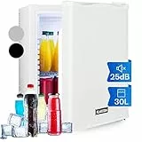 KLARSTEIN Mini Frigo da Camera, Frigo Portatile da Camera, Frigorifero Piccolo da Ufficio, Mini Frigo Bar da Camera con LED, Ripiani Rimovibili, Mini Frigo Portatile Campeggio e Skin Care 5-15°C, 30L