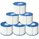 Outsunny Set di 6 Filtri per Piscine e Spa Gonfiabili in Tessuto Non Tessuto, Ø10.5x8cm, Blu e Bianco