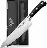 Cutluxe Coltello da Chef, 20cm, Coltello da Cucina Professionale, Acciaio al Carbonio, Lama Affilata e Resistente, Artisan Series