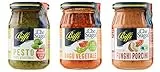 Biffi - Mix di 3 Sughi 100% Vegetale: Ragù Vegetale 190g, Sugo ai Funghi Porcini 190g, Pesto 100% Vegetale, senza Formaggio 190g