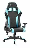 Newskill Kitsune - Sedia da gioco professionale (regolabile in altezza e inclinazione, braccioli 2D regolabili, base in nylon, reclinabile a 180º), Blu
