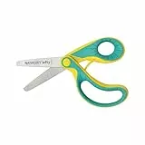 Westcott E-22003 00 Ergo JR. Lefty - Forbici ergonomiche per bambini mancini, lama in acciaio da 5,3 cm, impugnatura softgrip verde/giallo, 13,3 cm