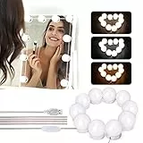 Luci Da Specchio, Winzwon Luci LED per Trucco Luci per Specchio, Illuminazione Tavolo Trucco Vanità 3 Modalità Colore 10 Livelli Dimmerabile per Bagno, Camera da Letto
