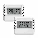 ARCELI 2 Igrometro Interno Termometro per Interni per la Casa Mini Sensore Digitale di Temperatura e Umidità per Camera dei bambini, Camera da letto, Cantina del vino, Serra, ecc (Bianco)
