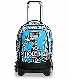 Trolley Scuola Seven Jack 3 Ruote - Dripped Boy Ragazzo - Zaino Sganciabile - Doppio Uso - Azzurro, Nero