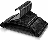 Utopia Home (50 pezzi) Grucce robuste in plastica (42 cm) – Durevole, sottile e grucce in feltro di alta qualità per l' armadio - Ideato per t-shirt, abiti, camicette, pantaloni, giacca (Nero)