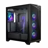 MSI MPG GUNGNIR 300R AIRFLOW Mid-Tower PC Case - E-ATX, 4 ventole ARGB da 120mm con controller Hub, supporto verticale per GPU e supporto, filtri antipolvere, gestione cavi, USB Type-C (20Gbps)
