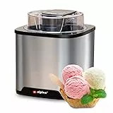 Alpina Gelatiera, Gelato, Yogurt Gelato, Sorbetto, 2 L, Autoattivante, Acciaio Inossidabile, Argento