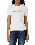 Tommy Hilfiger SLIM SIGNATURE C NK 1/2 SLV, Donna, Th Optic White, XS