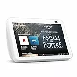 Echo Show 8 (2ª generazione, modello 2021) | Schermo intelligente HD con Alexa e telecamera da 13 MP | Bianco ghiaccio