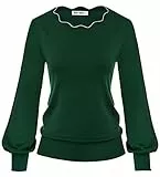 GRACE KARIN Pullover Donna Sottile Manica Lunga Maglione per Vestito Casuale Cropped Corto Verde L CLA02665-2