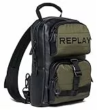 Replay Fm3588 Zaino, 1499 Green Brown-Black, UNIC Uomo