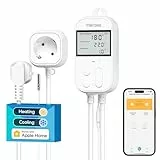 Meross Presa Smart Termostato Temperatura per Apple HomeKit 16A, Termoregolatore Intelligente WiFi Digitale per Alexa e Google Home, per Homebrew, Allevamento, Serra, Controllo di App e Vocale