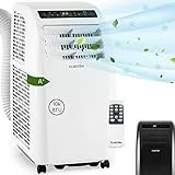 Klarstein Condizionatore Portatile 4 in 1, Condizionatore Deumidificatore Portatile Classe A, Aria Condizionata 10000 BTU/3,0 kW, Climatizzatore Portatile con Night Mode, Timer e Telecomando