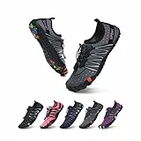 ziitop Scarpe da bagno da donna e uomo, ad asciugatura rapida, con fori di drenaggio, da spiaggia, da nuoto, unisex, per kayak, palestra, trail trekking, taglia 35-46, Grigio 2000, 37 EU
