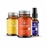 Serotalin® Happiness Lab Set con 1x capsule ORIGINAL con Griffonia (60 pz) 1x YELLOW con iperico e 1x SPRAY per dormire alla melatonina liposomiale con valeriana senza alcool (30ml)