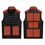 Carastek Gilet Riscaldato, Gilet Riscaldato Uomo Donna, Moto Giubbotto Riscaldato USB Con 3 Livelli di Impostazioni di Calore, 11 Zone di Riscaldamento, Gilet Riscaldato per Uomo e Donna (M/L)