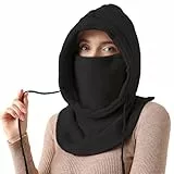 NLAND Passamontagna Pile Donna Balaclava Sci Uomo Antivento Unisex Passamontagna Ciclismo Invernale Cappello Moto Scalda Testa e Collo (Nero)