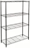 Amazon Basics - Scaffalatura a 4 ripiani, Nero, 35.6 cm D x 91.4 cm W x 137.2 cm H