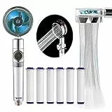 Risparmio Idrico Doccia,Doccino per Doccia ad Elica ad Alta Pressione, Soffione Doccia Anticalcare Girevole a 360 °, Connettore Universale Accessori Da Bagno, Lncludere6Filtri In Cotone PP