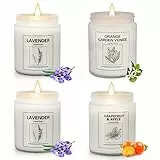 Amorxiao 4 Pezzi Candele Profumate Set Regalo, Cera di Soia Naturale per Donna, Candela profumata ai fiori d'arancio Alleviare Lo Stress, Regalo per Natale San Valentino Festa della Mamma Compleanno